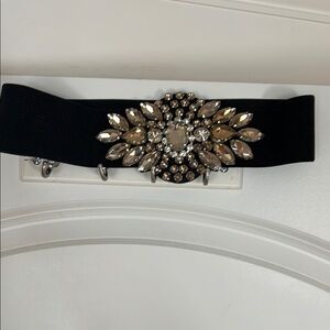 Elegant Black Embellished Belt